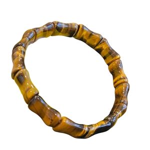 NWT - Tigers Eye Stretch Bamboo-Style Bracelet in Rich Tones
